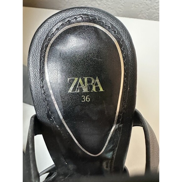 ZARA *NEW* Black Chunky Platform Strappy Heels Sandals Dressy Women US 6‎ EU 36 - Picture 9 of 13